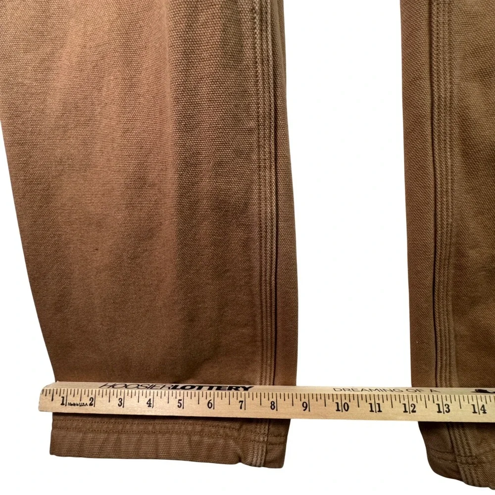 Duluth Trading Co Flannel Lined Fire Hose Canvas Pants Brown 32x32 Workwear Mens